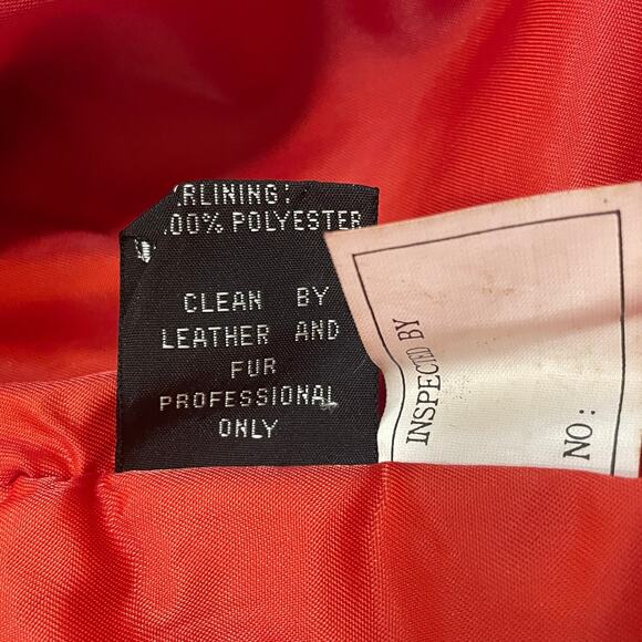 1970s Red Leather Maxi Coat w/ Real Black Fox Fur | Greg Bell, XL, Rare Vintage - Picture 9 of 14